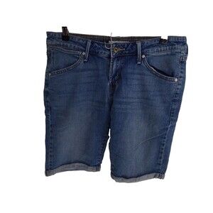 Levi's 545 Womens Sz 8 Blue Capri Cuffed Dark Wash Cotton Blend Stretch Jeans 32